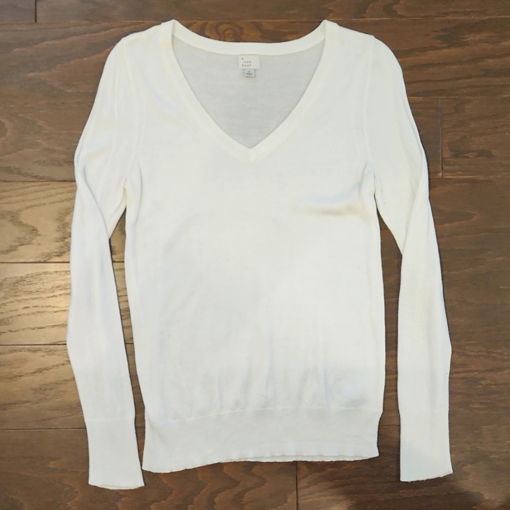 A New Day VNeck White Sweater